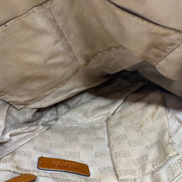 Michael Kors M Blue Interwoven Canvas Shoulder Bag - Picture 8 of 10